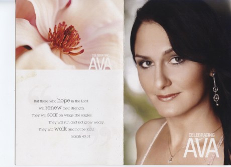 From her Memorial service in Las Vegas